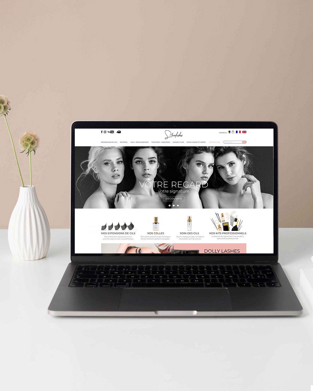 Store Lashes site internet esthétique, cosmétique